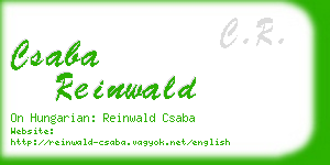 csaba reinwald business card